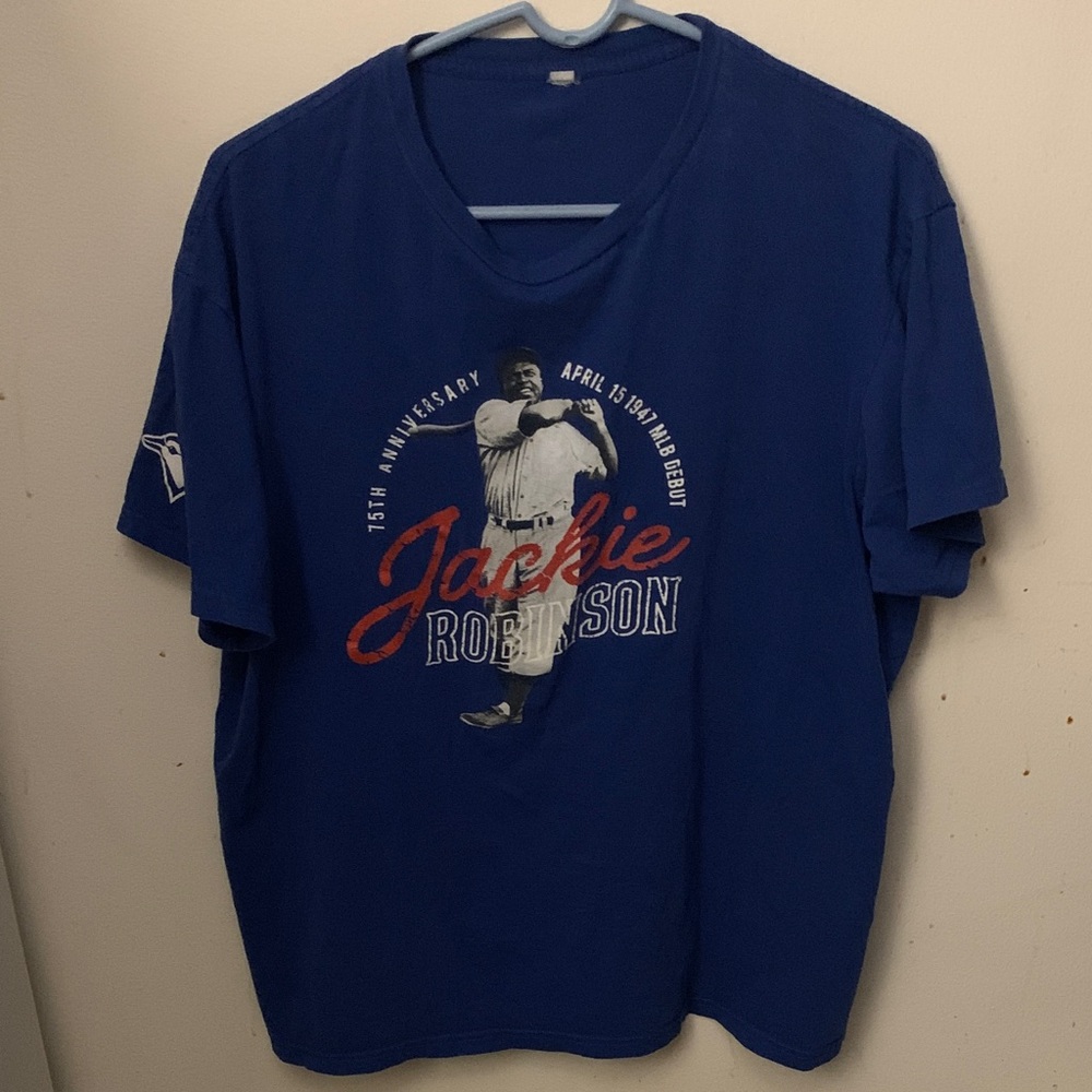 Awesome Blue Jays Jackie Robinson Graphic T-Shirt SZ Large 100% Cotton